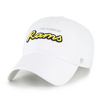 Women's '47 White Los Angeles Rams Trendy Script Clean Up Adjustable Hat