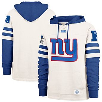 Men's '47 Cream New York Giants Split Zone Cornerback Duo Lacer Hoodie