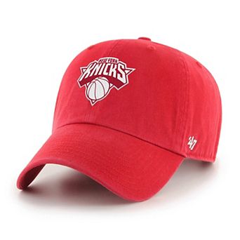 Men's '47 Red New York Knicks Color Pack Clean Up Adjustable Hat