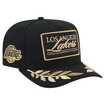 Men's New Era Black Los Angeles Lakers Golden 9FIFTY Snapback Hat