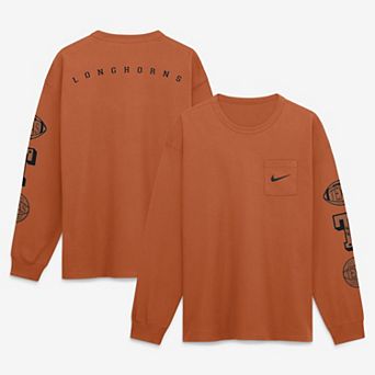 Men's Nike Texas Orange Texas Longhorns Academic Long Sleeve Pocket T-Shirt