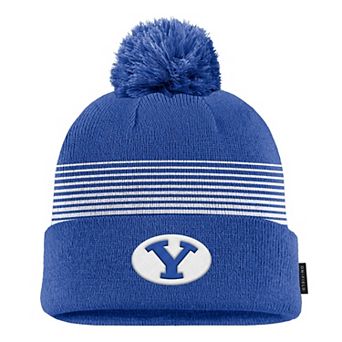 Men's Nike Royal BYU Cougars 2026 On-Field Peak Cuffed Knit Hat with Pom