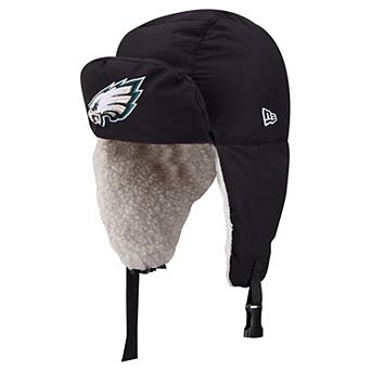 Men's New Era x Alpha Industries Black Philadelphia Eagles Puffer Quilted Trapper Hat
