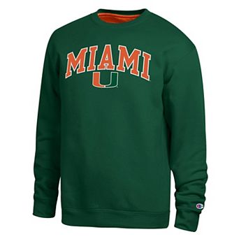 Men's Champion Green Miami Hurricanes Arch Sweatshirt