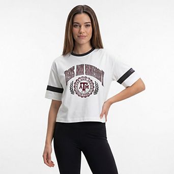 Women's Champion White Texas A&M Aggies Striped Ringer T-Shirt