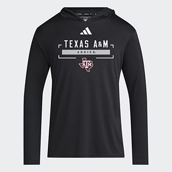 Men's adidas Black Texas A&M Aggies D4T Long Sleeve Hooded T-Shirt