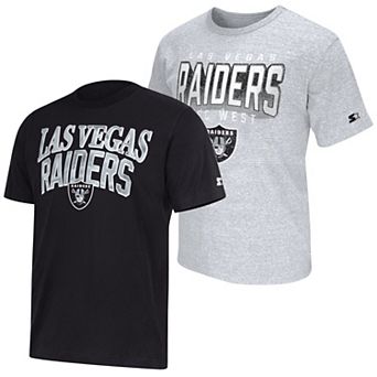 Men's Starter Black/Heather Gray Las Vegas Raiders Two-Pack Logo T-Shirt Set