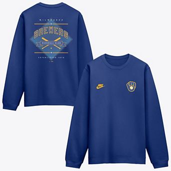 Men's Nike Royal Milwaukee Brewers Cooperstown Diamond Sweatshirt