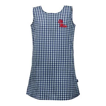 Girls Toddler Garb Navy Ole Miss Rebels Woven Gingham Dress