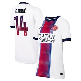 Youth Nike Désiré Doué White Paris Saint-Germain 2026/27 Away Stadium Replica Jersey