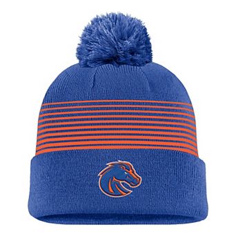 Men's Nike Royal Boise State Broncos 2026 On-Field Peak Cuffed Knit Hat with Pom