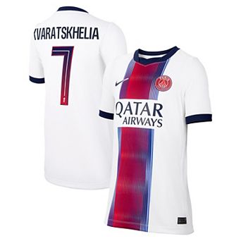 Youth Nike Khvicha Kvaratskhelia White Paris Saint-Germain 2026/27 Away Stadium Replica Jersey