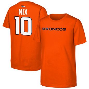 Youth Outerstuff Bo Nix Orange Denver Broncos Name & Number T-Shirt