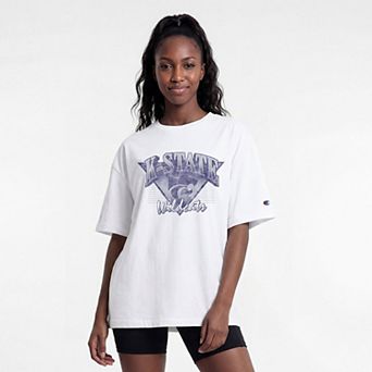 Women's Champion White Kansas State Wildcats Retro Oversized T-Shirt
