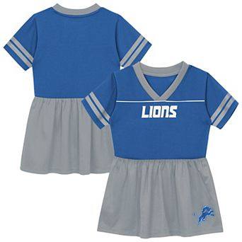Toddler Outerstuff Blue Detroit Lions Stadium Lights V-Neck Fashion Football Jersey Dress