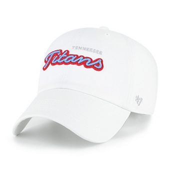 Women's '47 White Tennessee Titans Trendy Script Clean Up Adjustable Hat