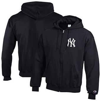 Men's Champion Black New York Yankees Powerblend Full-Zip Hoodie