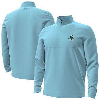 Men's Under Armour Light Blue Notre Dame Fighting Irish Leprechaun Fairway Quarter-Zip Sweater