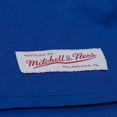Women's Mitchell & Ness Royal New York Giants Core Essentials Micro Logo Boxy Crop T-Shirt