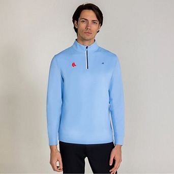 Men's Redvanly Light Blue Boston Red Sox Fleet Quarter-Zip Top
