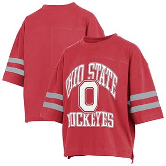 Women's Pressbox Scarlet Ohio State Buckeyes Wayne Tyler Cropped T-Shirt