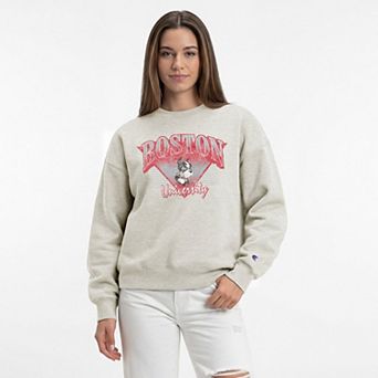 Women's Champion Oatmeal Boston University All-Star Weave Sweatshirt
