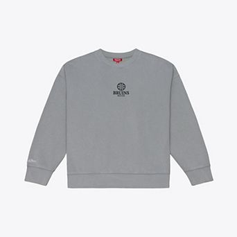 Women's Mitchell & Ness Gray Boston Bruins Core Essentials Sweatshirt