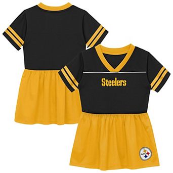 Toddler Outerstuff Black Pittsburgh Steelers Stadium Lights V-Neck Fashion Football Jersey Dress