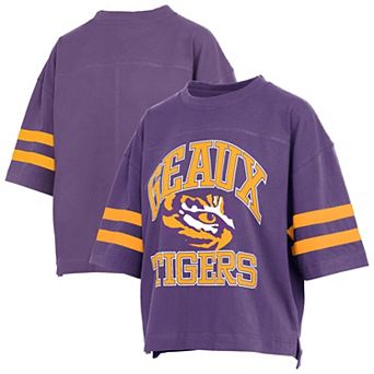 Women's Pressbox Purple LSU Tigers Wayne Tyler Cropped T-Shirt