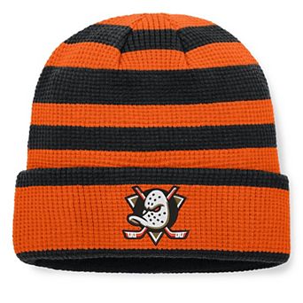 Men's Fanatics Orange/Black Anaheim Ducks Fundamental Steady Cuffed Knit Hat