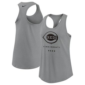 Women's Nike Heather Gray Cincinnati Reds All Day Dri-FIT Racerback Tank Top