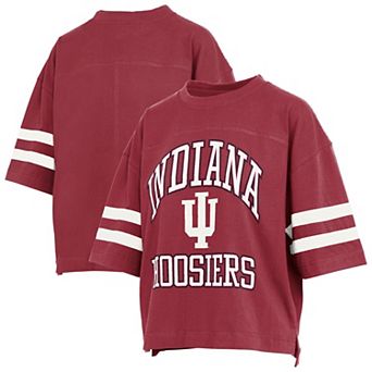 Women's Pressbox Crimson Indiana Hoosiers Wayne Tyler Cropped T-Shirt