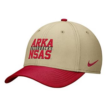 Men's Nike Beige/Cardinal Arkansas Razorbacks Dri-FIT SwooshFlex Hat