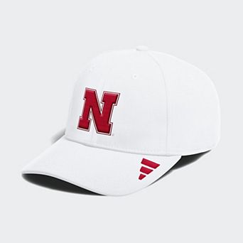 Men's adidas White Nebraska Huskers 2026 Sideline Flex Hat