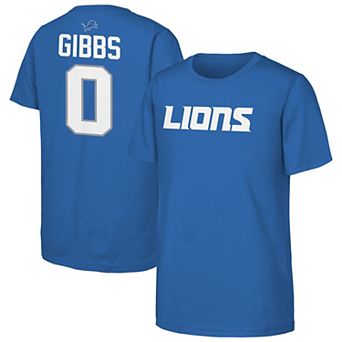 Youth Outerstuff Jahmyr Gibbs Blue Detroit Lions Name & Number T-Shirt