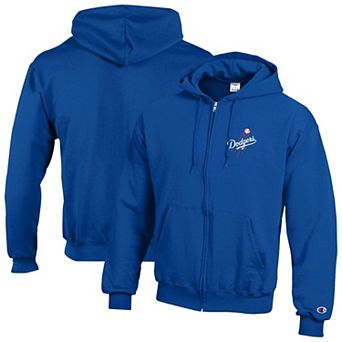 Men's Champion Royal Los Angeles Dodgers Powerblend Full-Zip Hoodie