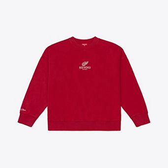 Women's Mitchell & Ness Red Detroit Red Wings Core Essentials Sweatshirt