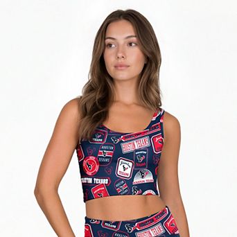 Women's Concepts Sport Navy Houston Texans Grady Allover Print Bralette
