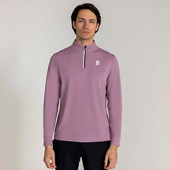 Men's Redvanly Purple Detroit Tigers Fleet Quarter-Zip Top