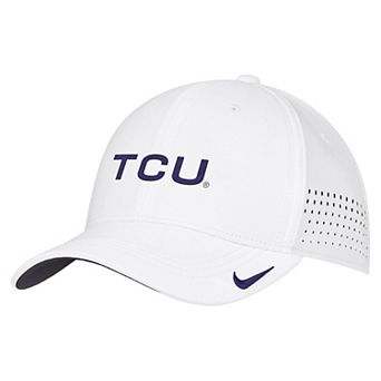 Men's Nike White TCU Horned Frogs 2026 On-Field AeroBill SwooshFlex Dri-FIT Hat