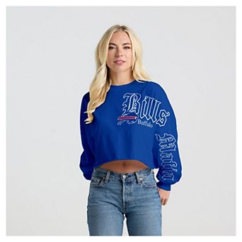 Women's Spirit Jersey Royal Buffalo Bills Bills Mafia Cropped Long Sleeve T-Shirt