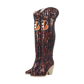 Cuce Cincinnati Bengals Over-the-Knee Two-Tone Sequin Boots