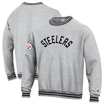 Men's Champion Gray/Black Pittsburgh Steelers Reverse Weave Yarn Dye Sweatshirt