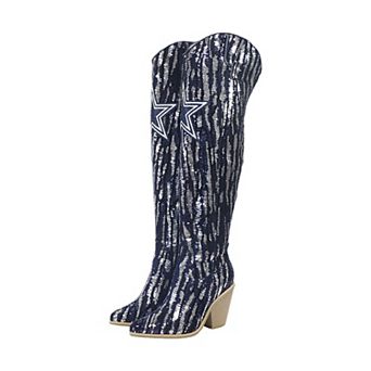 Cuce Dallas Cowboys Over-the-Knee Two-Tone Sequin Boots