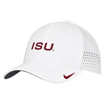 Men's Nike White Iowa State Cyclones 2026 On-Field AeroBill SwooshFlex Dri-FIT Hat