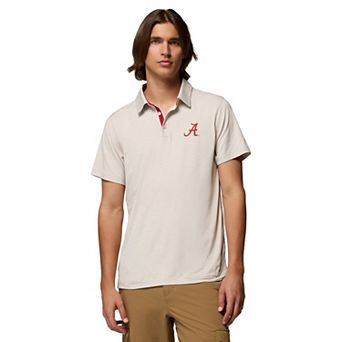 Men's Columbia Tan Alabama Crimson Tide Trail Omni-Shade Polo