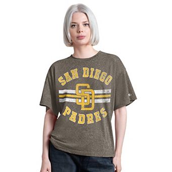 Women's Starter Brown San Diego Padres Jump Shot Boyfriend Tri-Blend T-Shirt