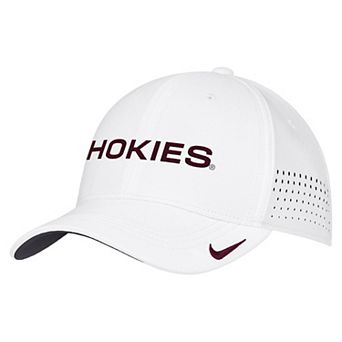 Men's Nike White Virginia Tech Hokies 2026 On-Field AeroBill SwooshFlex Dri-FIT Hat