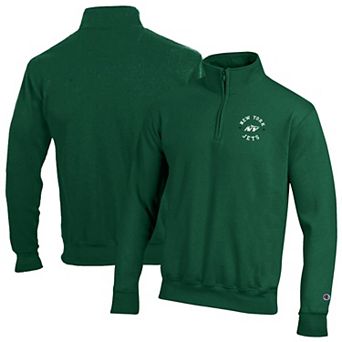 Men's Champion Green New York Jets Powerblend Quarter-Zip Pullover