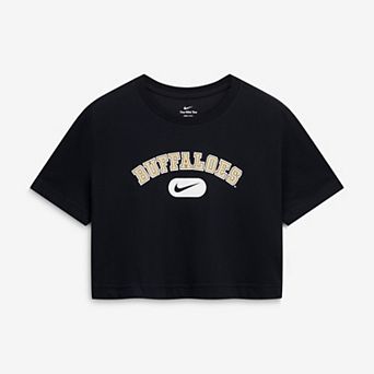 Women's Nike Black Colorado Buffaloes Dri-FIT Cropped T-Shirt